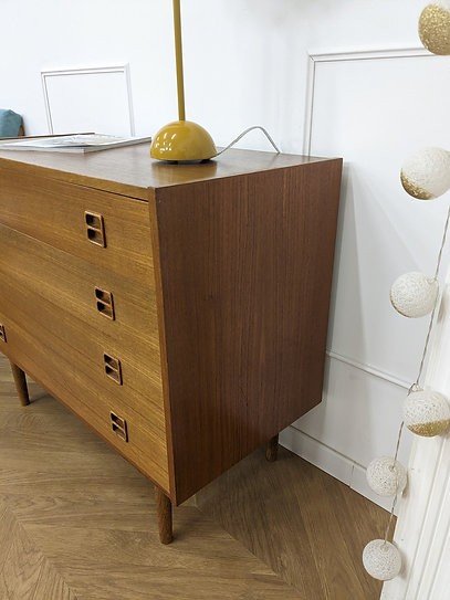 Commode Scandinave 4 Tiroirs Pieds Fuseaux-photo-2