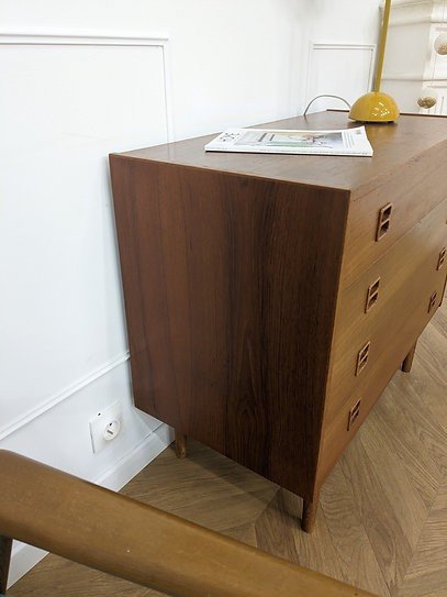Commode Scandinave 4 Tiroirs Pieds Fuseaux-photo-3