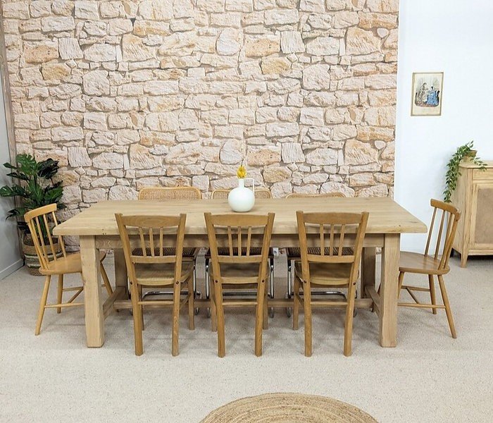 Table De Ferme Campagne Chic En Bois Massif