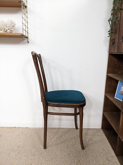 2 Sixties Blue Bistro Chairs-photo-2