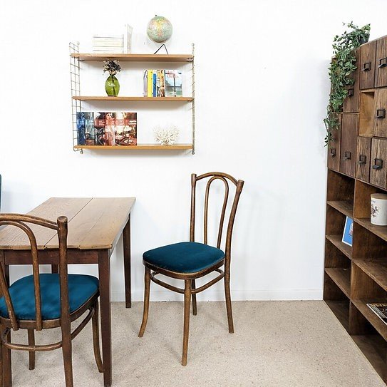 2 Sixties Blue Bistro Chairs