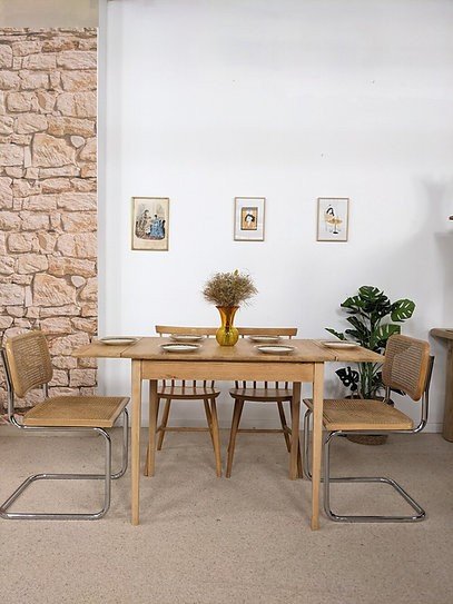 Old Flap Table In Light Wood-photo-2