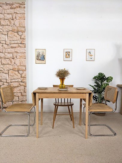 Old Flap Table In Light Wood