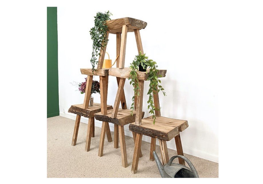 Tabouret  En Bois Brut industriel