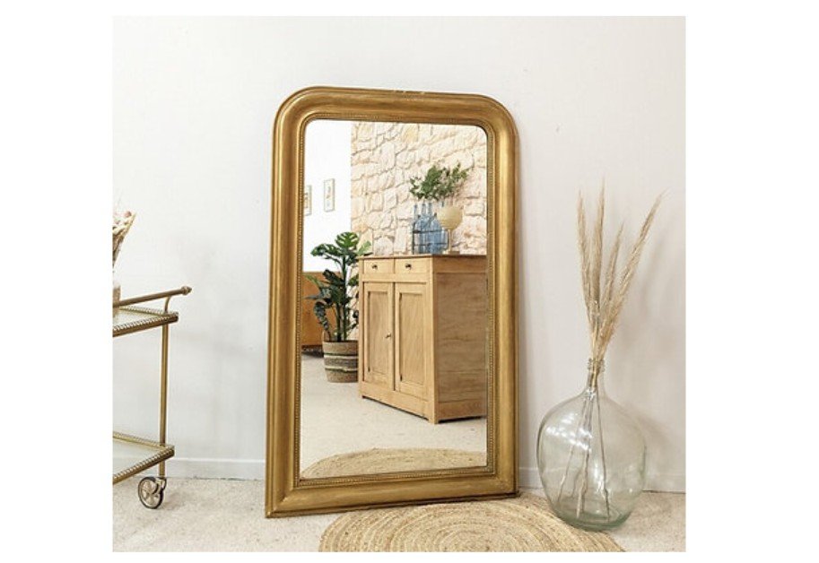 Miroir Ancien de style Louis Philippe Doré