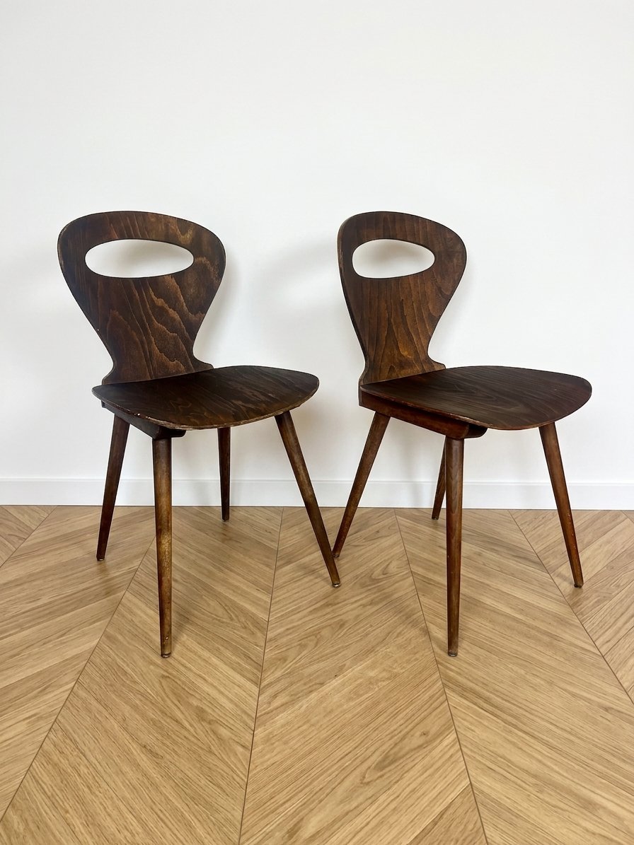 Chaises vintage Baumann - Modèle Fourmi - Bois courbé