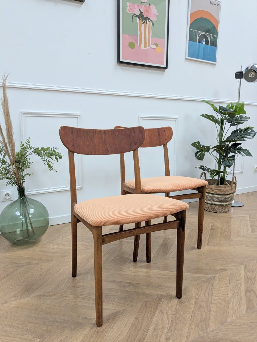 Pair Of Vintage Scandinavian Chairs - Teak 70s