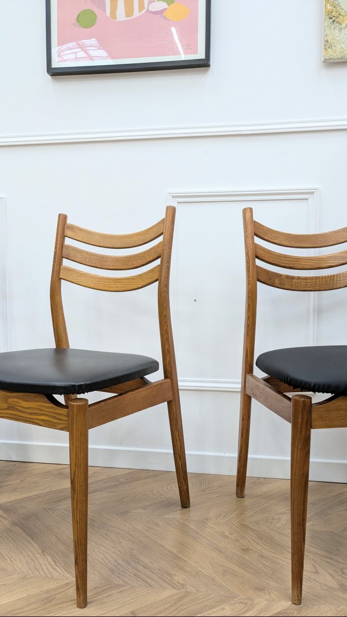 Set Of 6 Vintage Oak Chairs