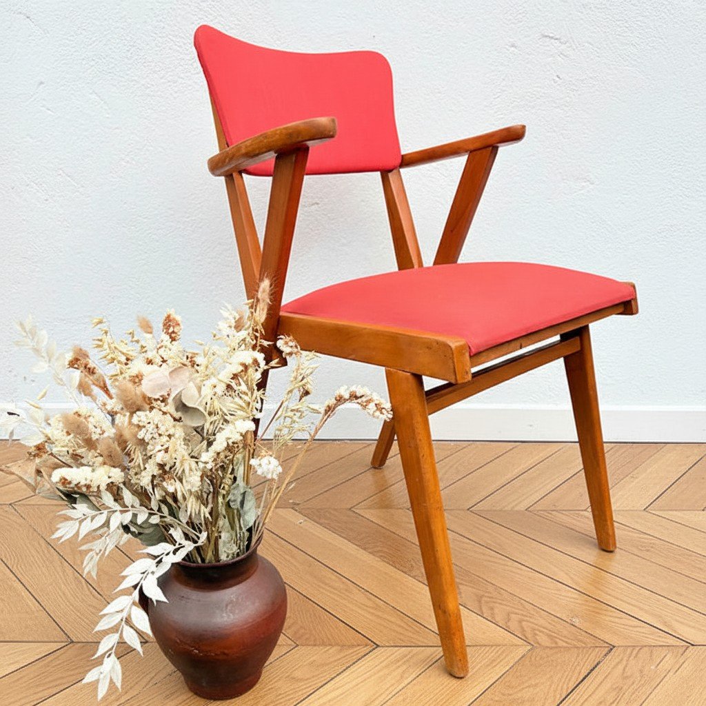 Fauteuil en bois rouge