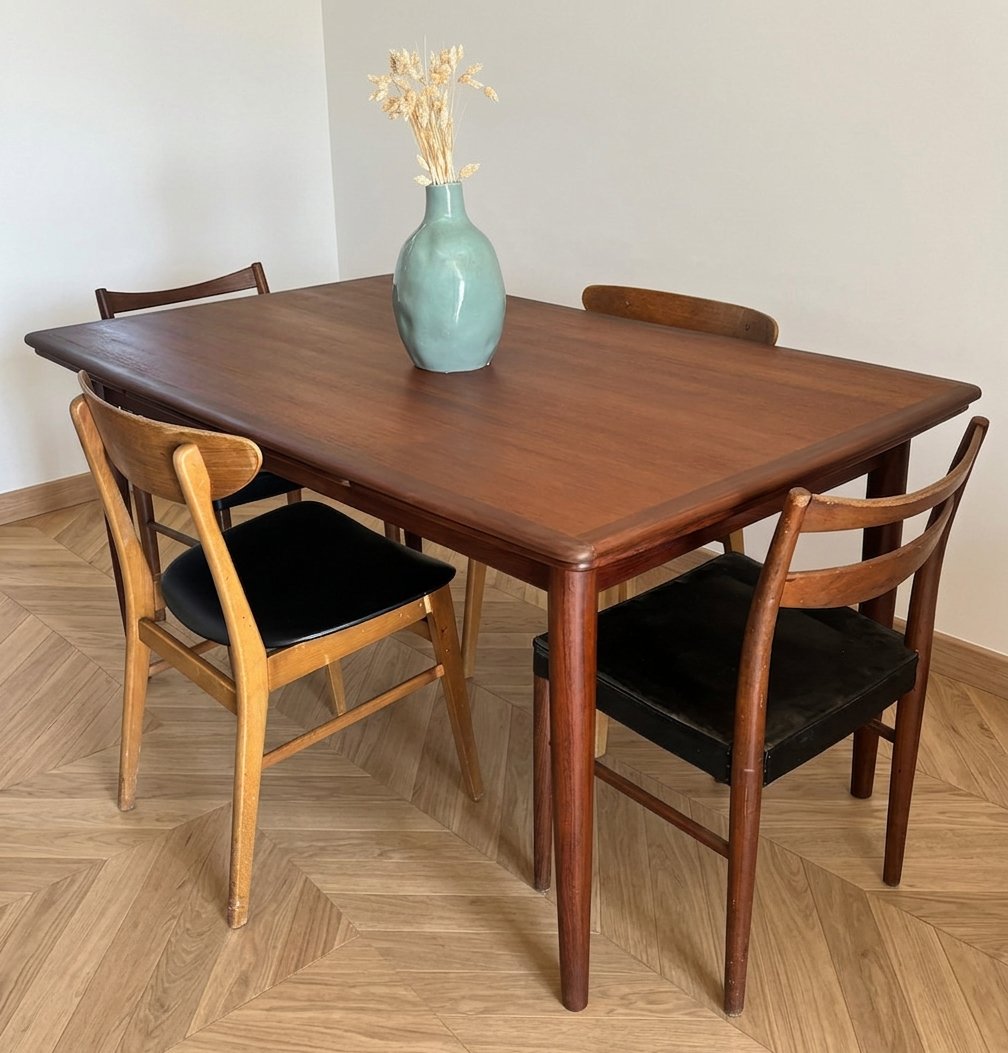 Scandinavian Style Extendable Teak Table - Ligne Roset
