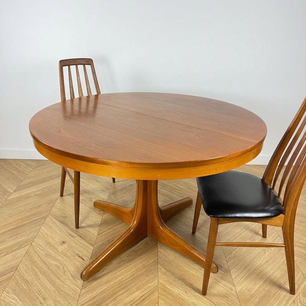 Table de repas ronde Baunmann - Extensible  & vintage
