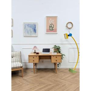 Scandinavian Desk Blond Wood 1970s
