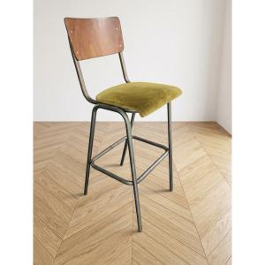 Vauzelle Vintage High Chairs – Green Velvet Seat