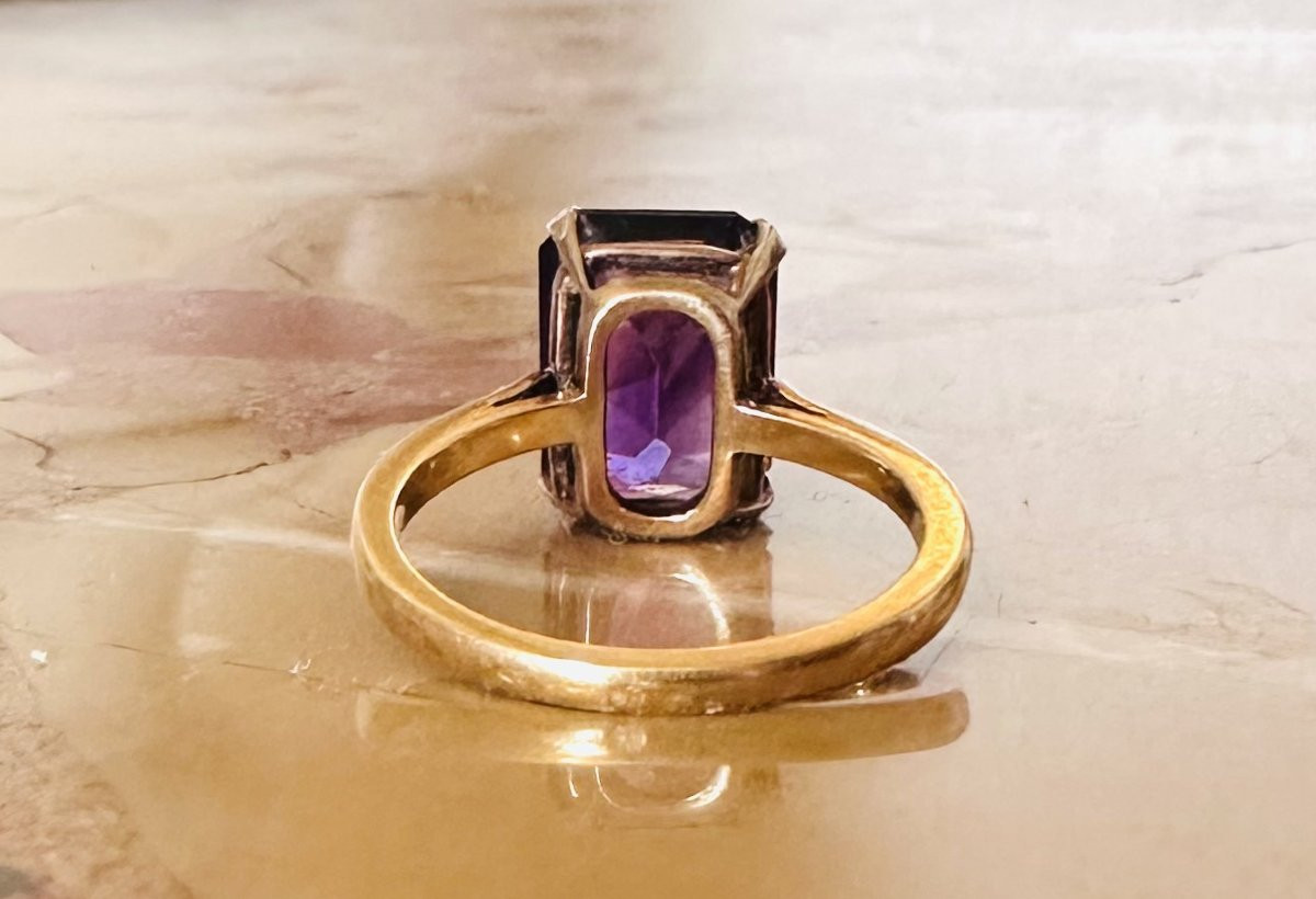 Amethyst Ring In 14k Yellow Gold-photo-2