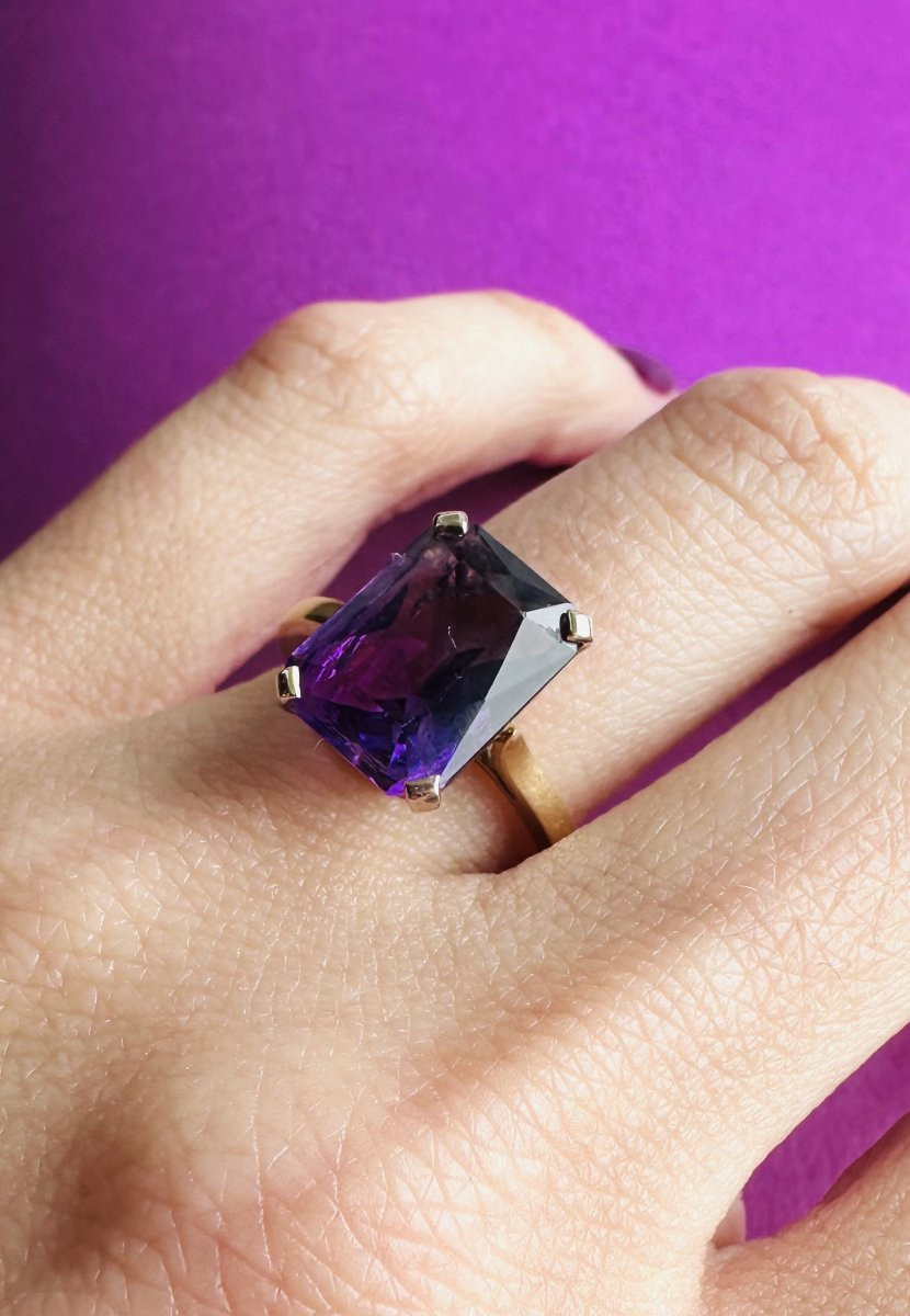 Amethyst Ring In 14k Yellow Gold-photo-3