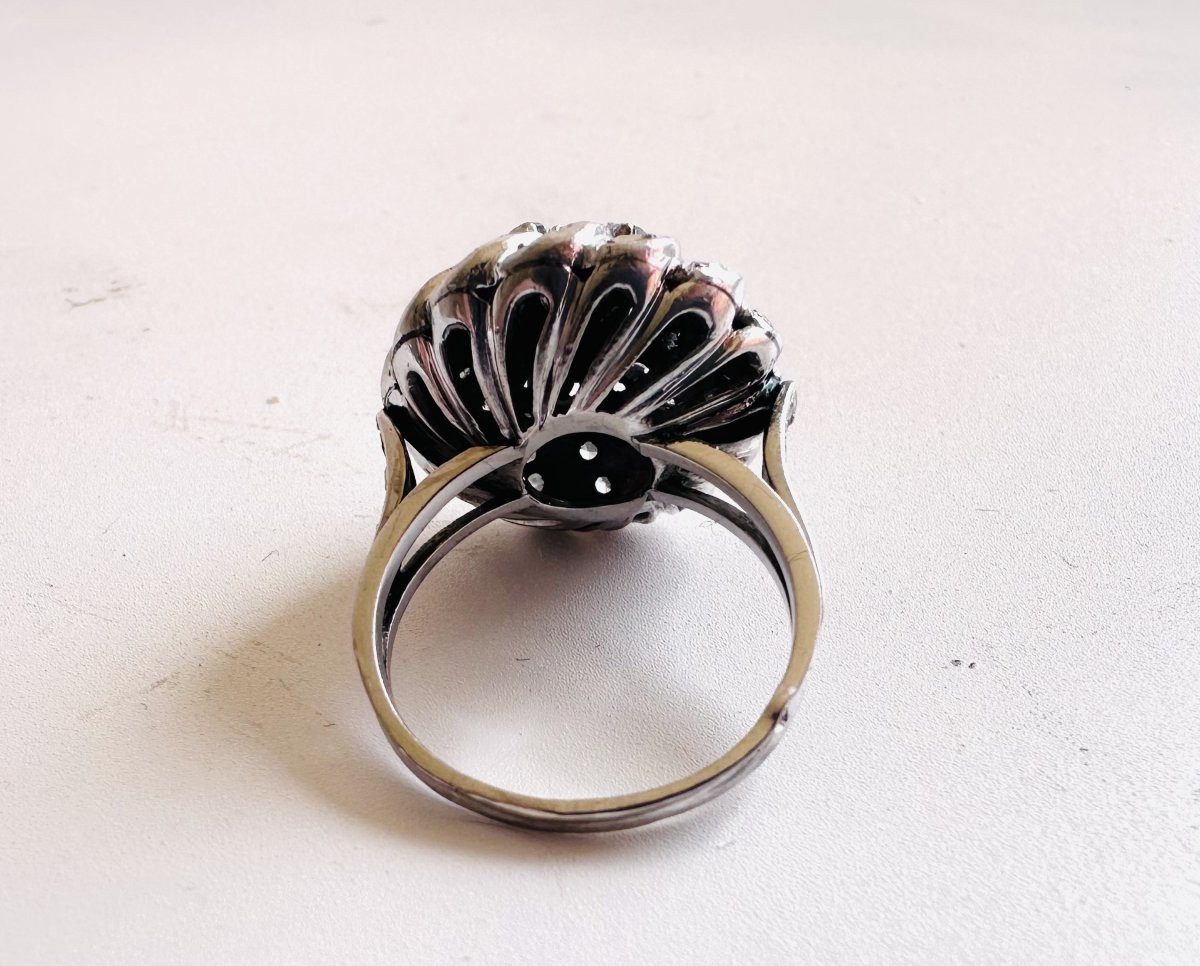 Coktail Ring In White Gold 18k And Diamonds-photo-3