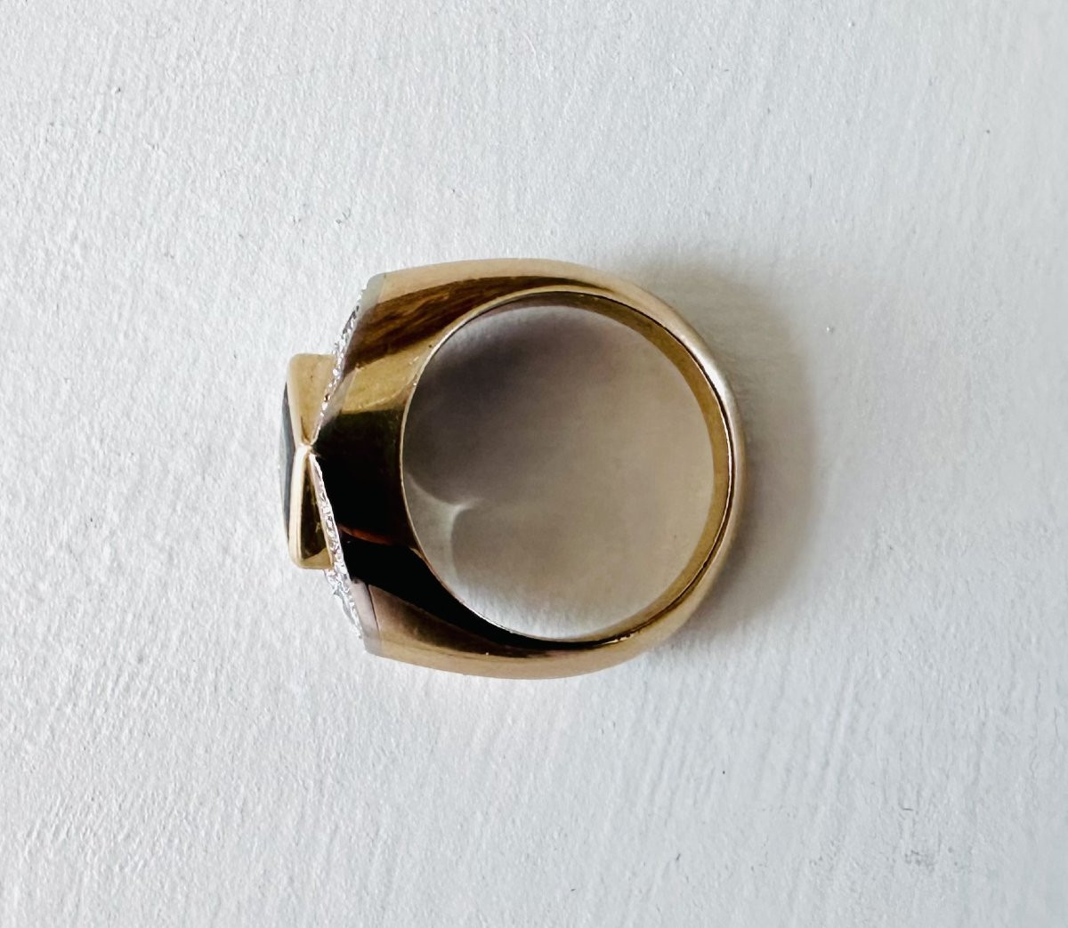 Bague en or jaune 18K et saphir dans le goût de la Maison Hermès-photo-2