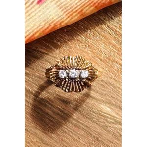 Bague en or jaune 18K et diamants