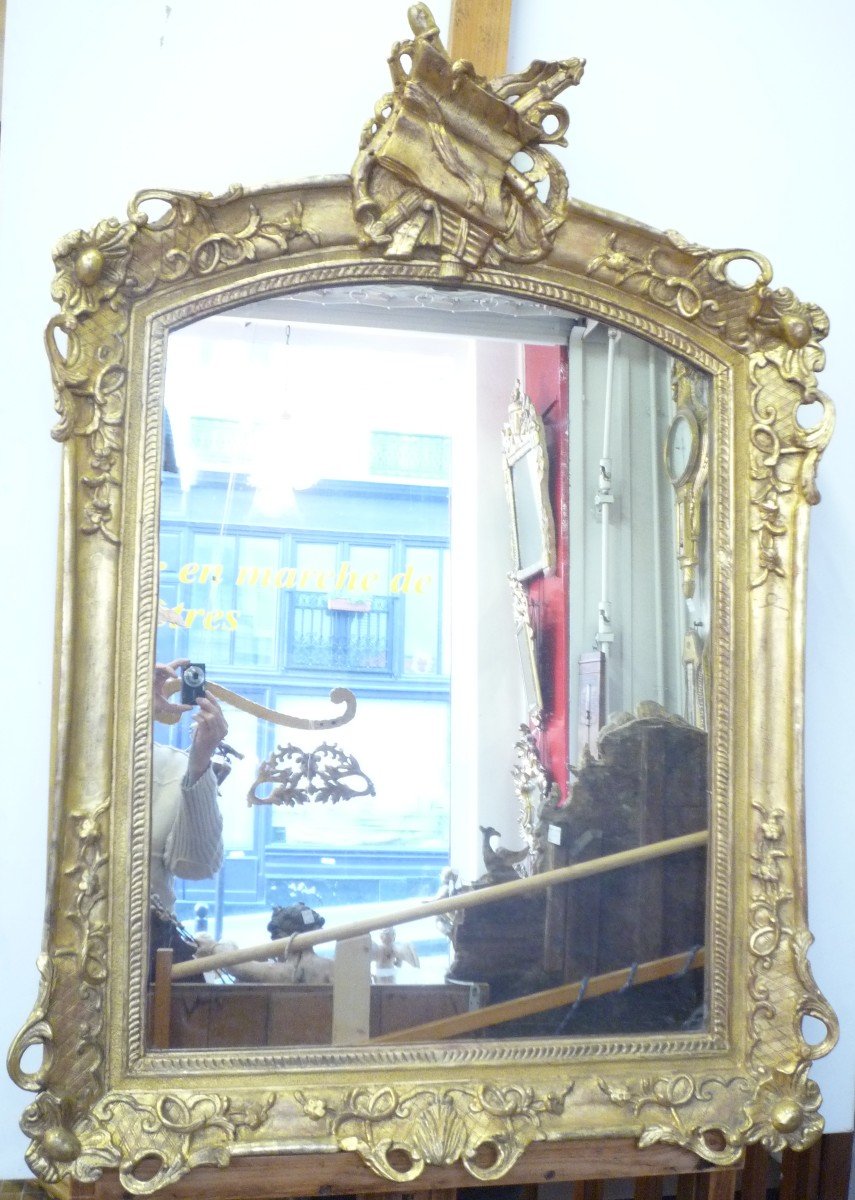 Regency Period Mirror In Gilded Wood-photo-2