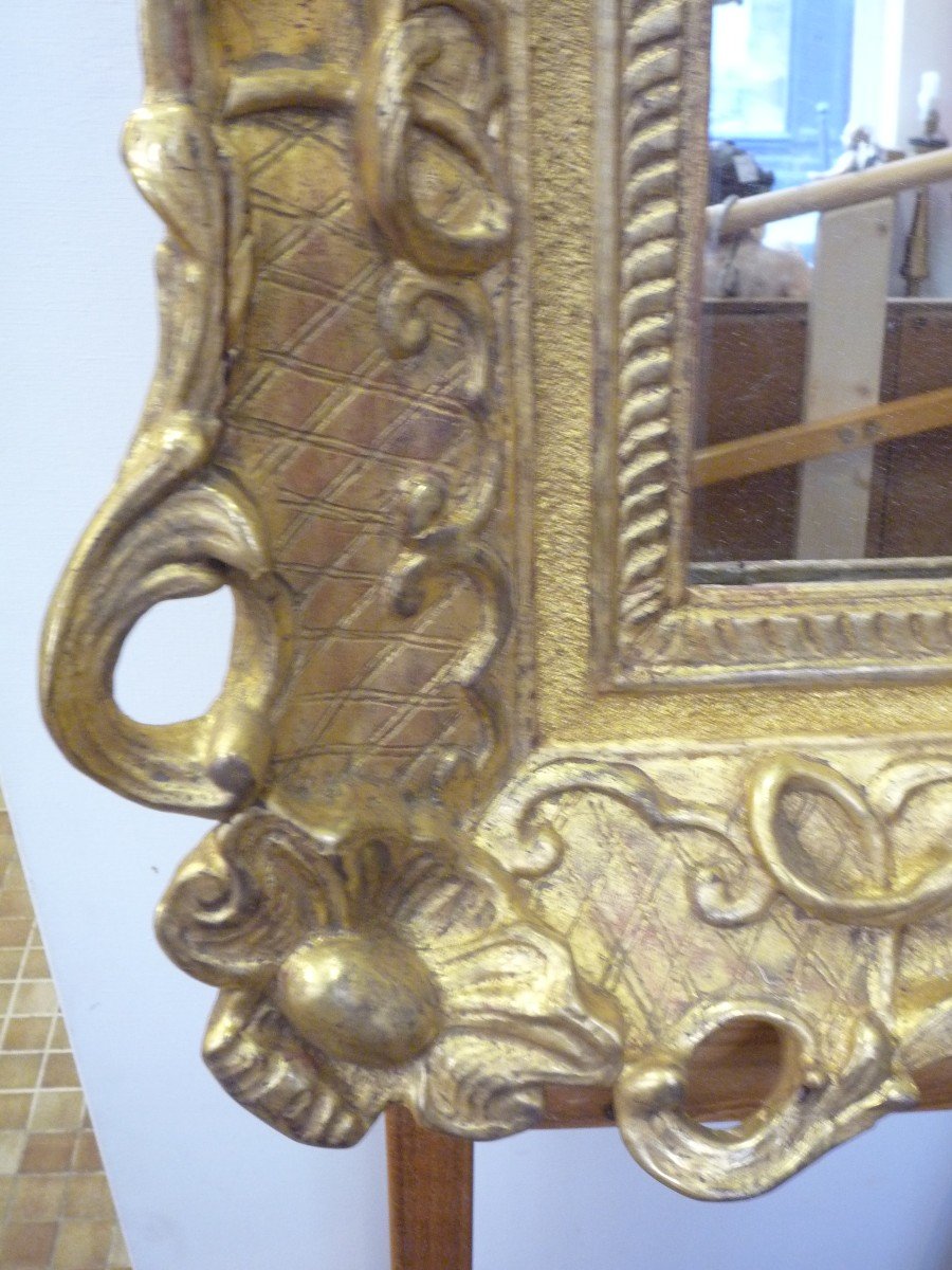 Regency Period Mirror In Gilded Wood-photo-2