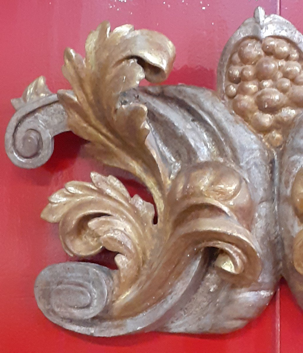 17th Century Carved Wood, Silvered And Gilded.-photo-2