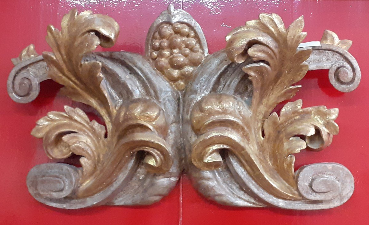 17th Century Carved Wood, Silvered And Gilded.-photo-4