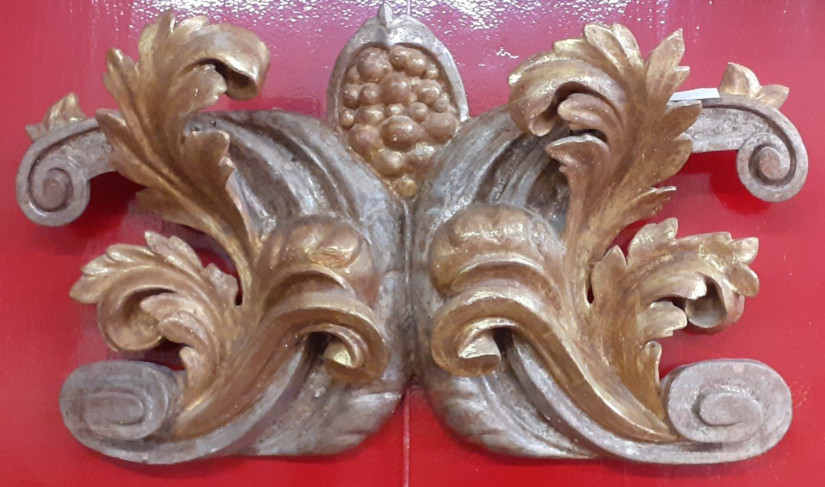 17th Century Carved Wood, Silvered And Gilded.