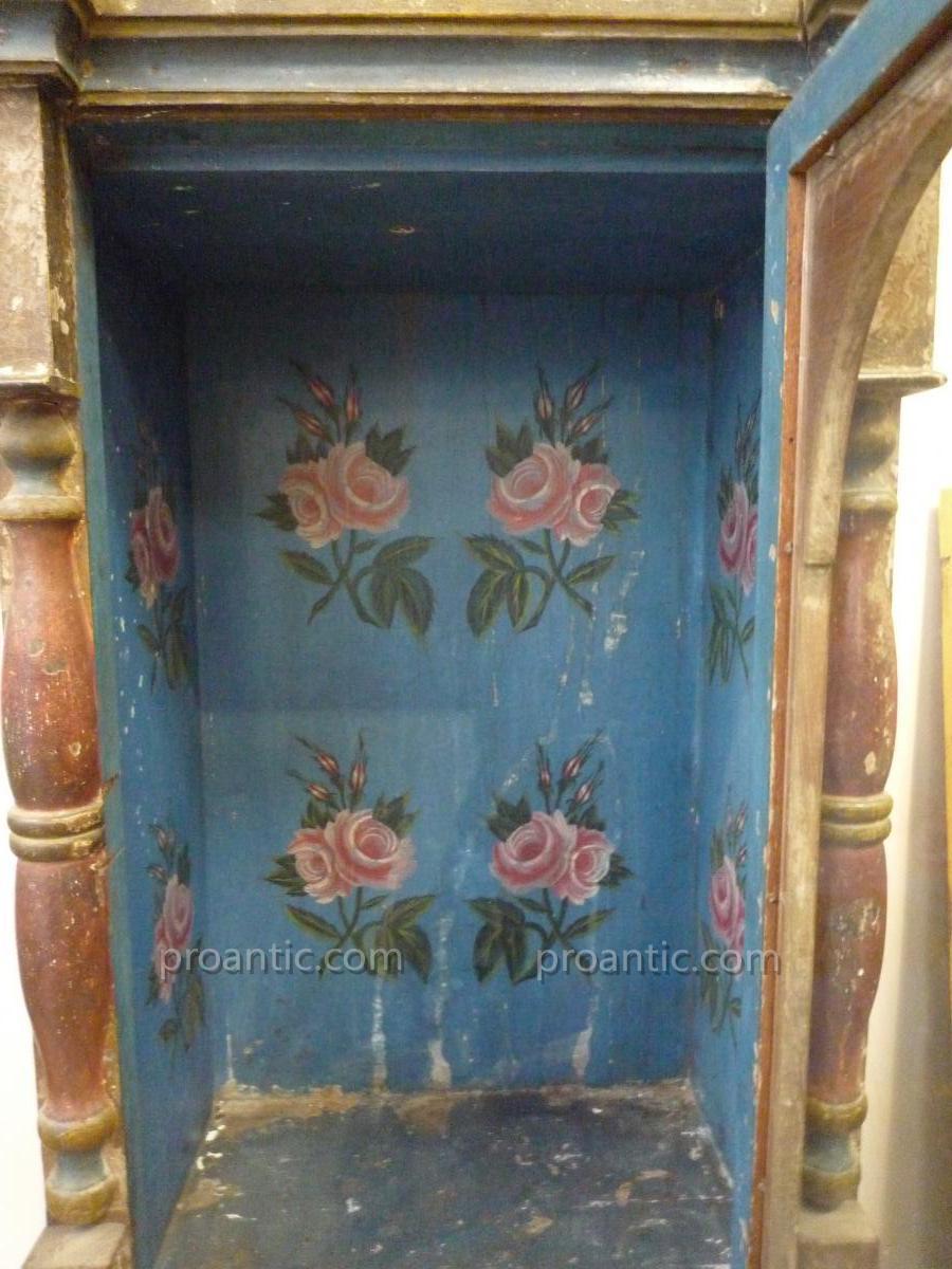 Niche Wooden Painted, Early XIXth-photo-2