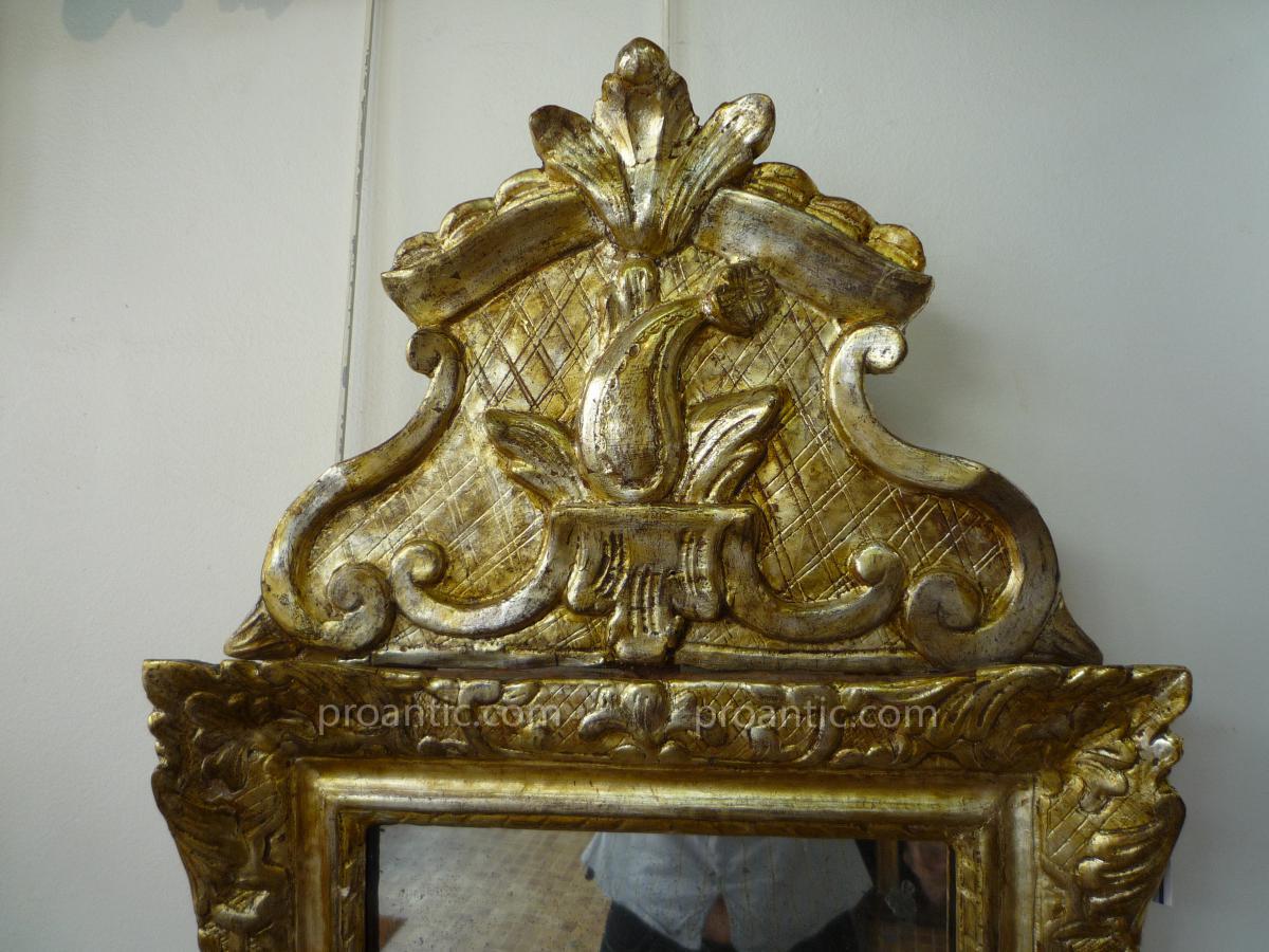 Miroir Argenté d'époque Louis XIV-photo-2