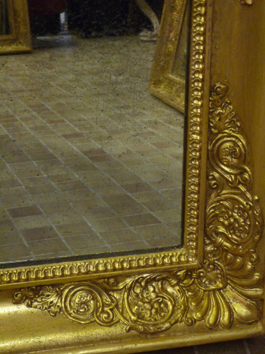 Empire Period Mirror In Golden Wood-photo-3