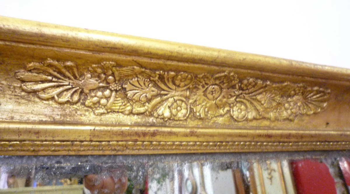 Empire Period Mirror In Gilded Wood-photo-3