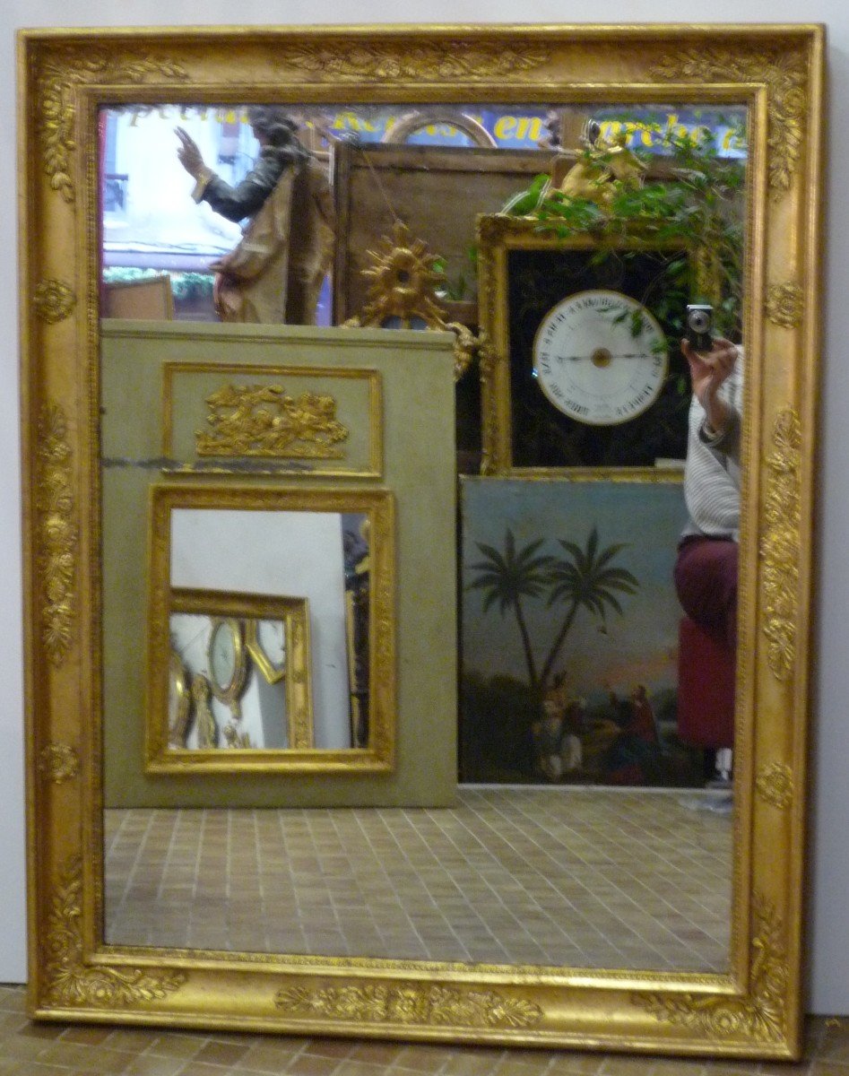 Miroir d'époque Empire en bois doré -photo-4