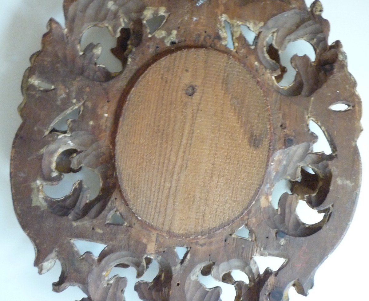 Silver Carved Wooden Mirror With Golden Reflections-photo-3