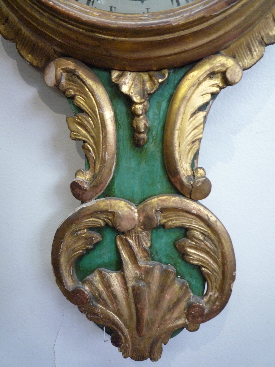 Baromètre de style Louis XV en bois sculpté doré-photo-1