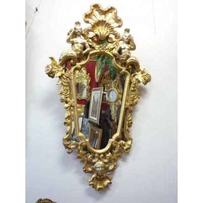 Italian Mirror Gilt Wood Early 19th