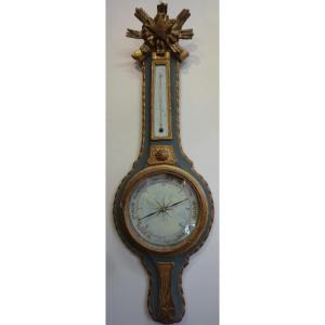 Barometer From The Louis XVI Period In Carved Gilded Wood