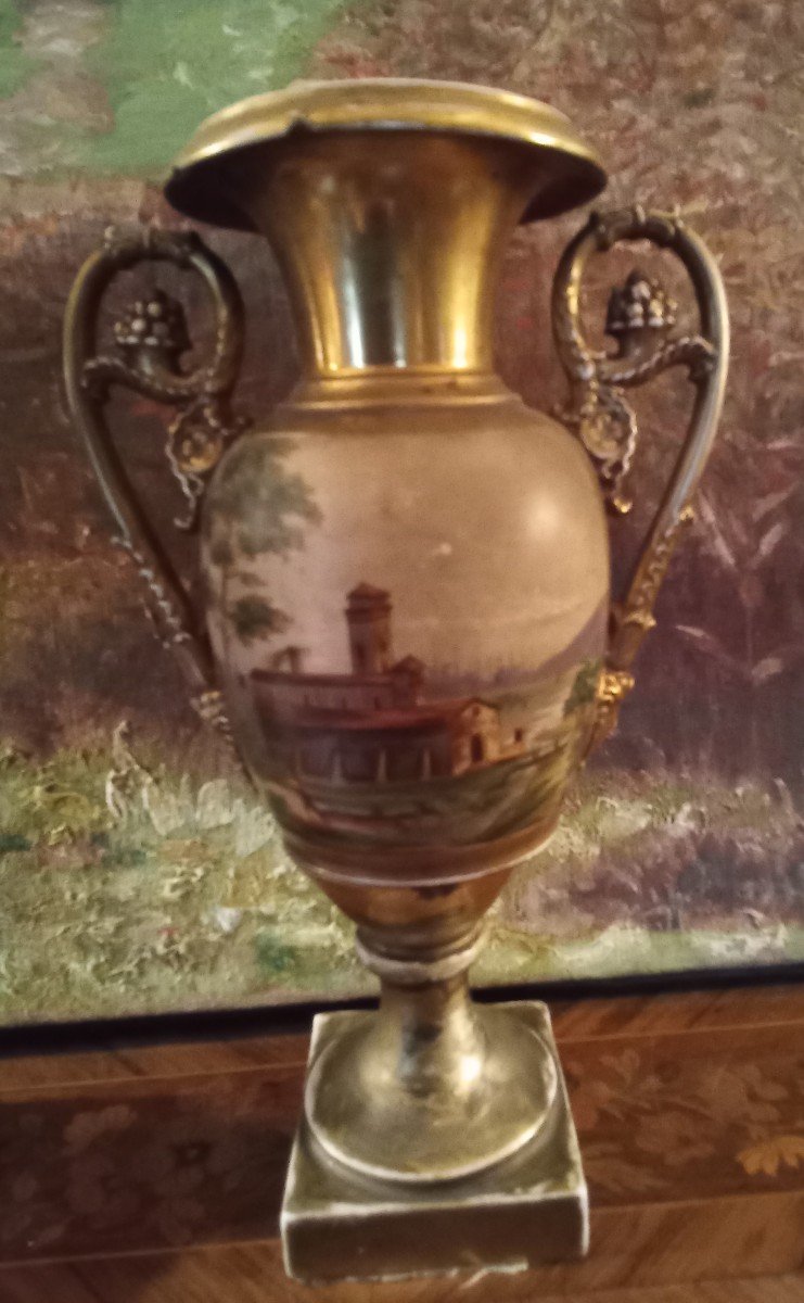 Pair Of 19th Century Paris Porcelain Vases -photo-4
