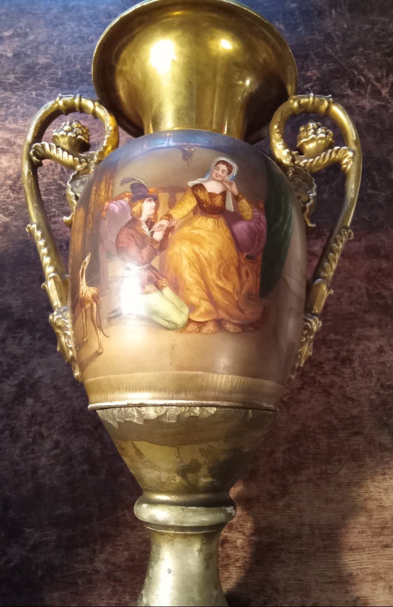 Paire De Vases Porcelaine De Paris XIX ème -photo-6