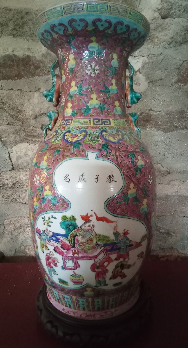 Large Chinese Porcelain Vase, Canton, Late 19th Century.-photo-2