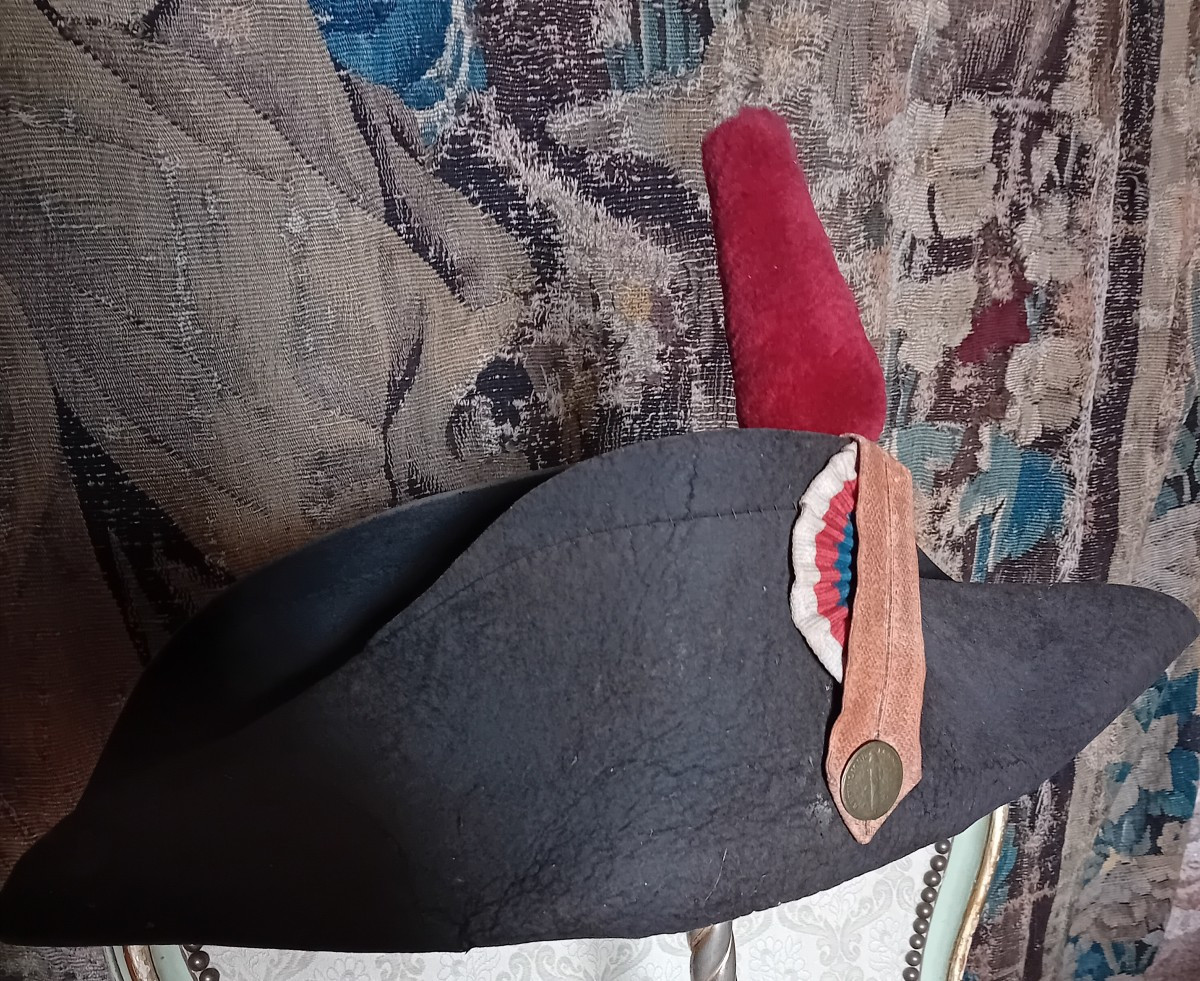 Chapeau bicorne troupe infanterie révolution française 1791.-photo-4