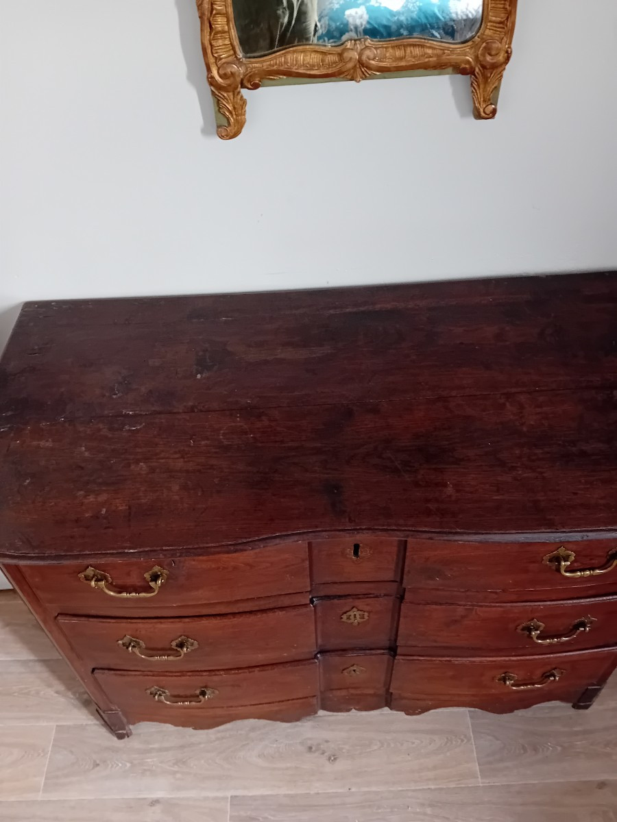 Commode de port Malouine louis XIV  , façade Acajou massif-photo-5