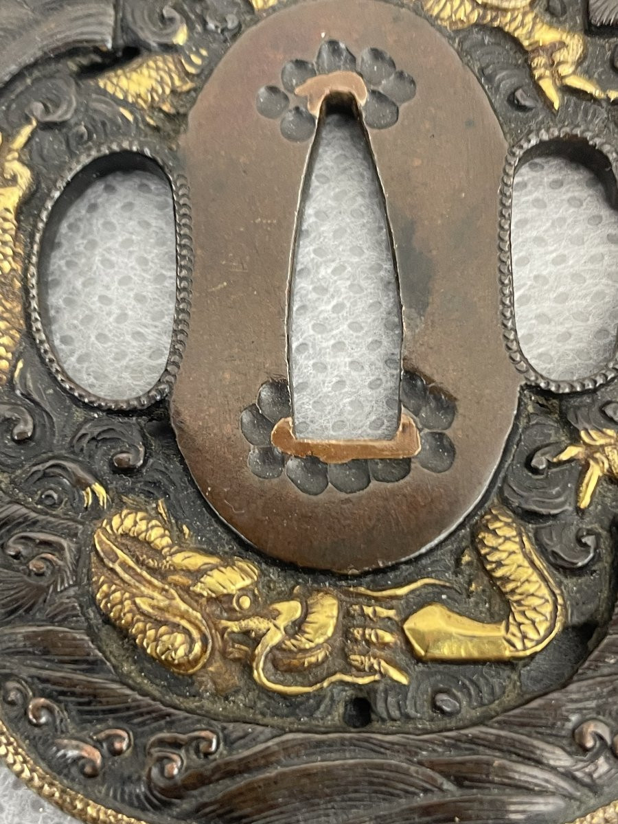 TSUBA  de forme MOKO GATA        époque  EDO-photo-2
