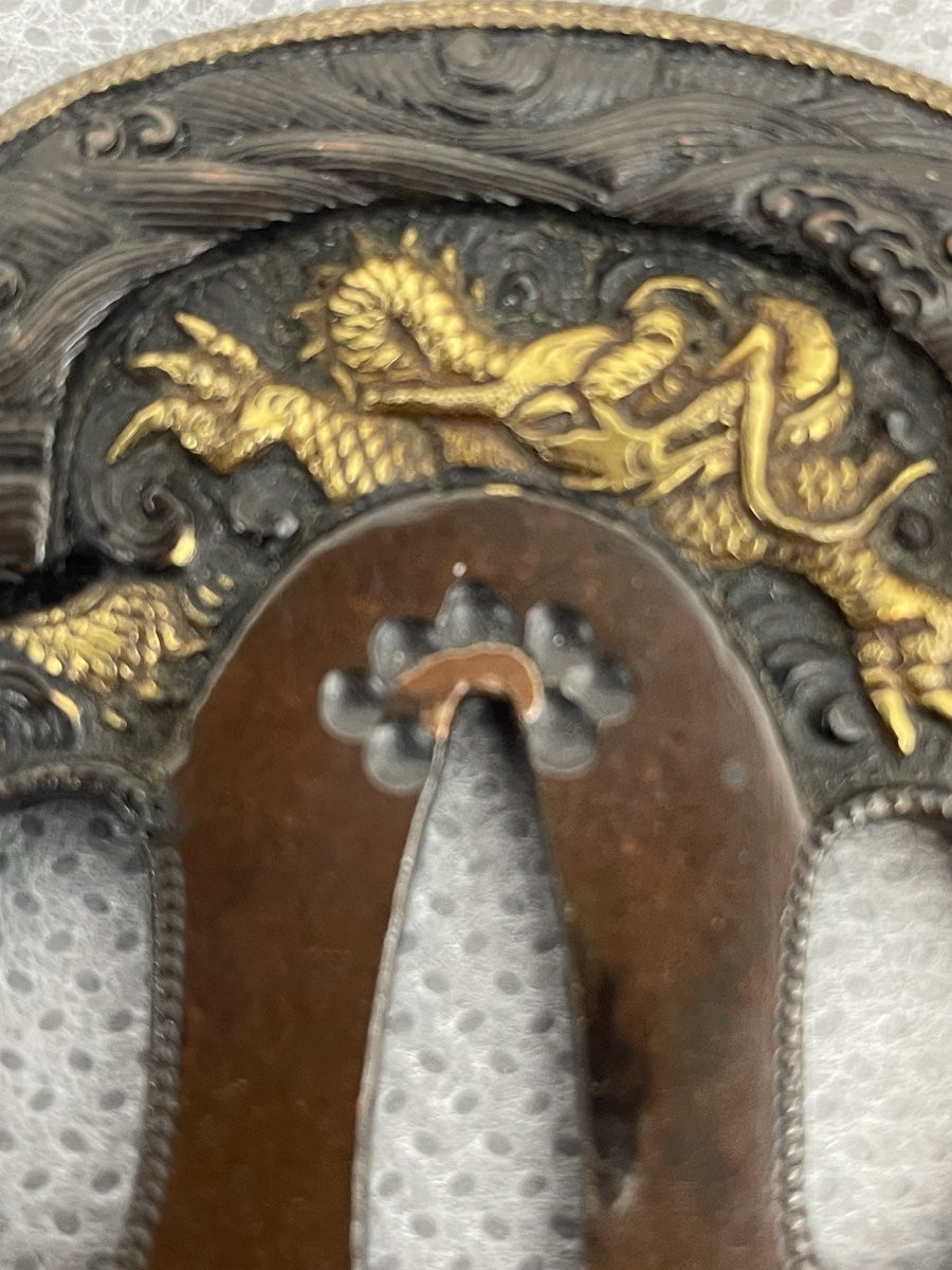 TSUBA  de forme MOKO GATA        époque  EDO-photo-3