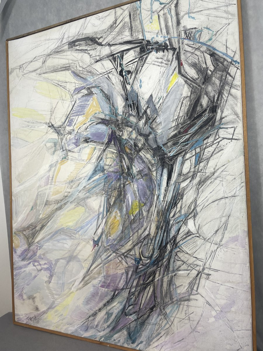 Painting On Canvas Marianne Fayol Exclaiming Salt 1970-photo-3