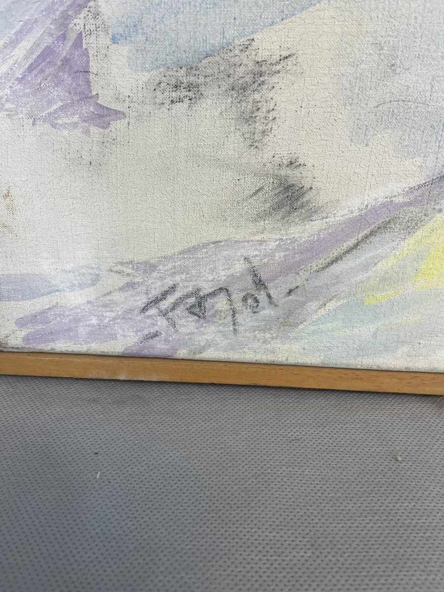 Painting On Canvas Marianne Fayol Exclaiming Salt 1970-photo-2