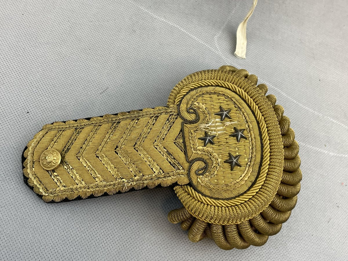 Paire d'EPAULETTES de GENERAL de CORPS d'ARMEE 3 ème REPUBLIQUE-photo-3