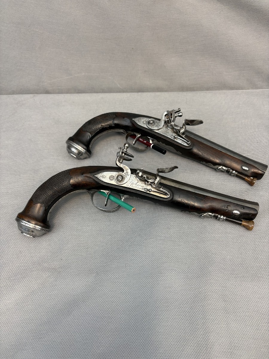 Pair Of Consulate/empire Officer's Pistols, Arquebusier Delomosne
