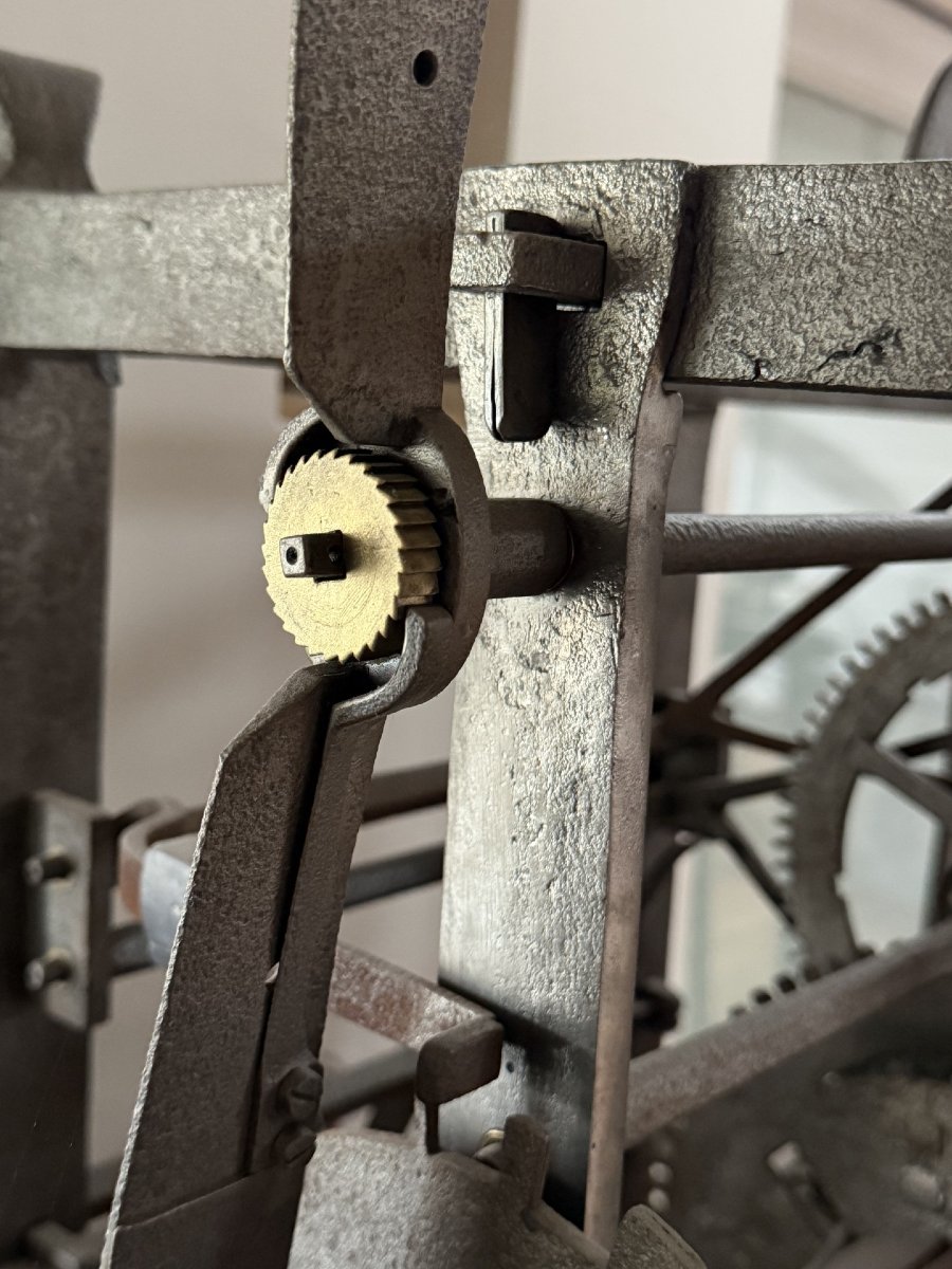 RARE HORLOGE CAGE DE CLOCHER OU D'EDIFICE 17E SIECLE -photo-2