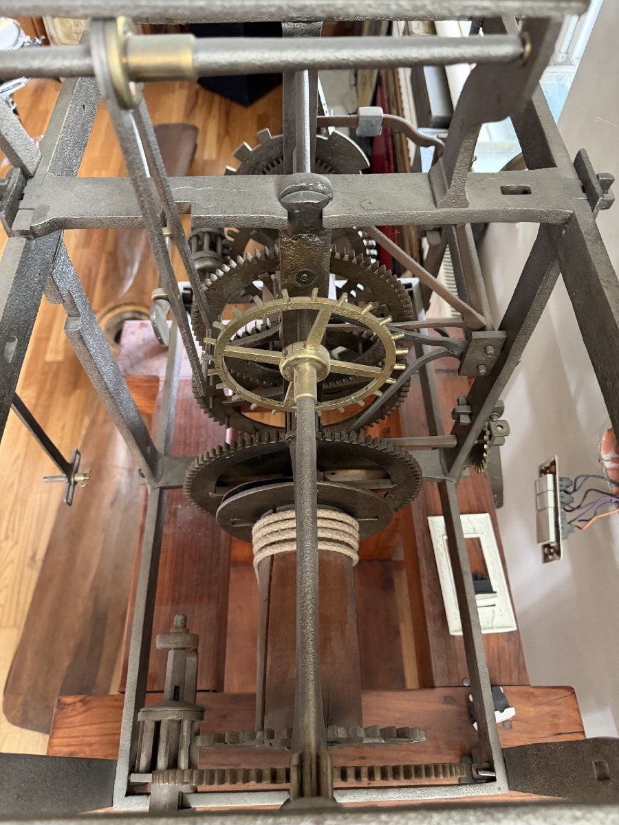 RARE HORLOGE CAGE DE CLOCHER OU D'EDIFICE 17E SIECLE -photo-7