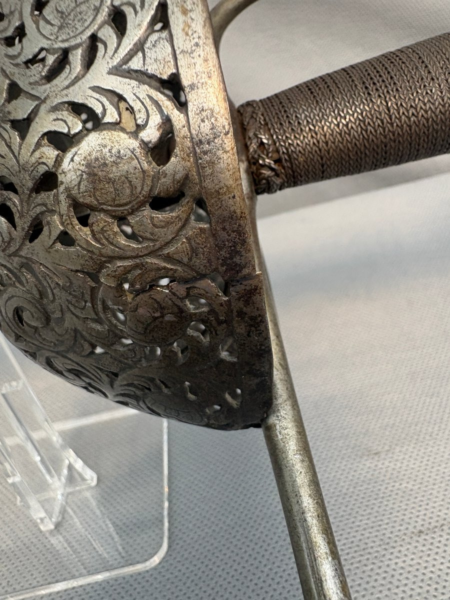 FORTE EPEE ou dite RAPIERE à la TAZA vers 1650 -photo-4